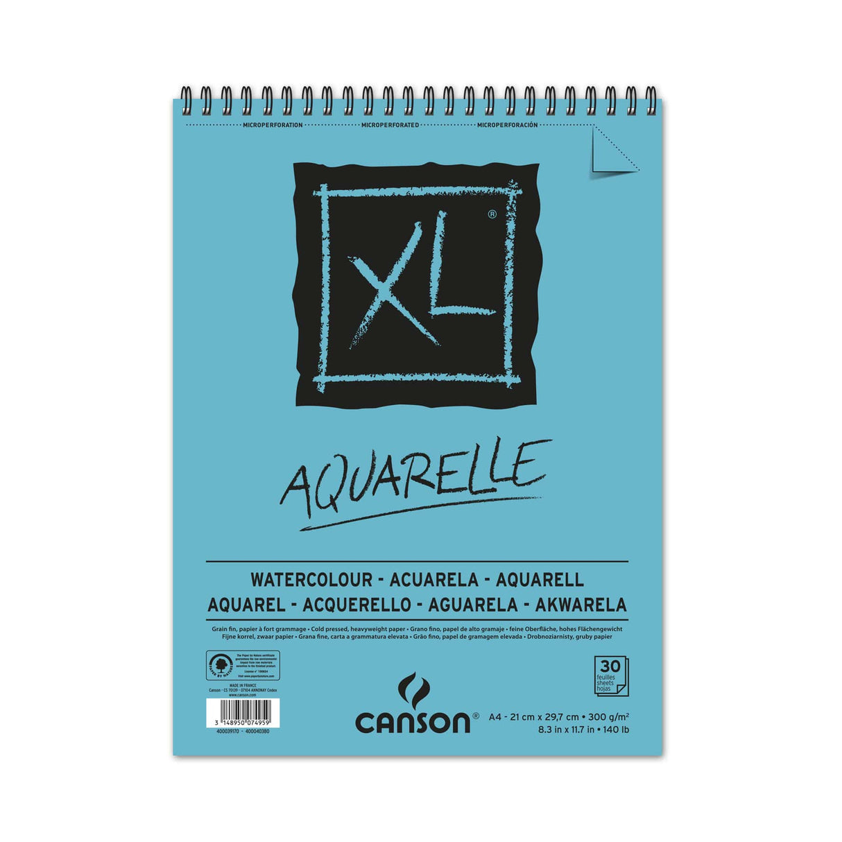 Canson XL Watercolour Spiral Sketchbook Cold Press 300 GSM Paper - Retail Maharaj