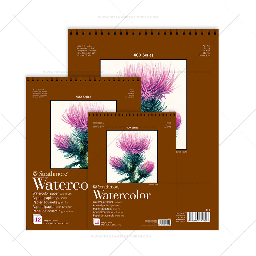 Strathmore 400 Series Watercolor Paper Pads Cold Press Professional Sheets - Retail Maharaj