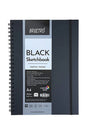 Brustro A4 Black Paper Sketchbook Wiro Bound 200 GSM 40 Sheets - Retail Maharaj