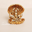 Gold Plated Ganesha Ji in Sheep Metal Statue for Pooja Room Showpiece for Home Glossy Finish Ganpati Idol - Retail Maharaj
