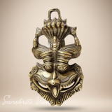Metal Nazar Battu with Naag Ganesha for Evil Eye Protection – Nazar Suraksha Kawach Mask (Grey, Medium, Glossy Finish, Made in India)