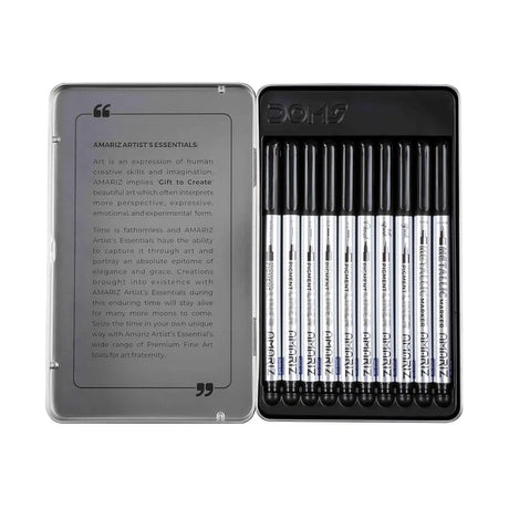 Doms Amaritz Professional Pigment Liner and Marker Pen Set of 10 - Retail Maharaj