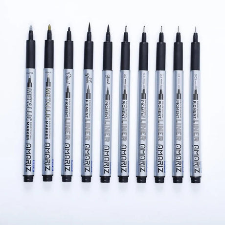 Doms Amaritz Professional Pigment Liner and Marker Pen Set of 10 - Retail Maharaj