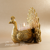 Metal Dancing Peacock Candle Holder Vastu Figurine Decorative Showpiece for Home Décor and Gifting - Retail Maharaj