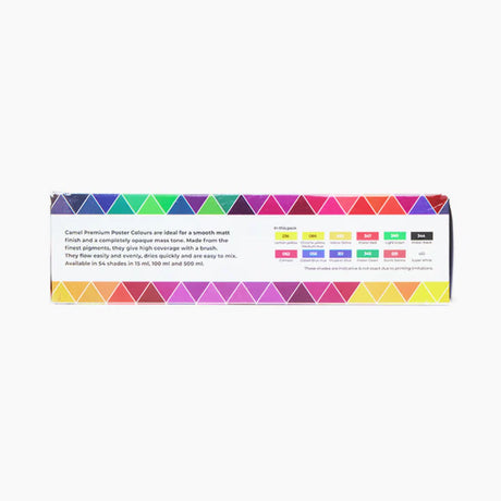 Camel Premium Poster Colours Assorted Pack of 12 Shades in 15ml Tubes - Retail Maharaj