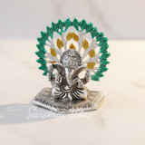 Sanskriti Vibes Metal Home Decorative Kalpavriksha Tree with Ganesh Ji Idols – Silver Plated - Retail Maharaj
