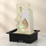 Diya Waterfall Design Table Top Colour Changing Lights Fountain Polyresin Showpiece for Home and Office Décor (40 cm) - Retail Maharaj