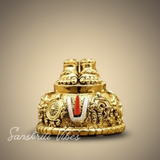 Lord Venkateswara Swami Tirupati Balaji Vishnu Charan Paduka with Shankh Chakra Tilak | Divine Paduka for Pooja Room, Home Temple & Car Dashboard - Retail Maharaj