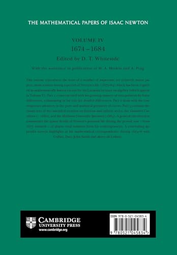 The Mathematical Papers of Isaac Newton: Volume 4, 1674-1684 (The Mathematical Papers of Sir Isaac Newton) - Retail Maharaj