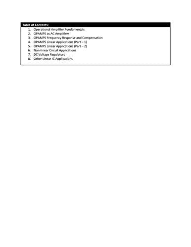 Linear Integrated Circuits and Applications | e - Retail Maharaj