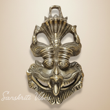 Metal Nazar Battu with Naag Ganesha for Evil Eye Protection – Nazar Suraksha Kawach Mask (Grey, Medium, Glossy Finish, Made in India)
