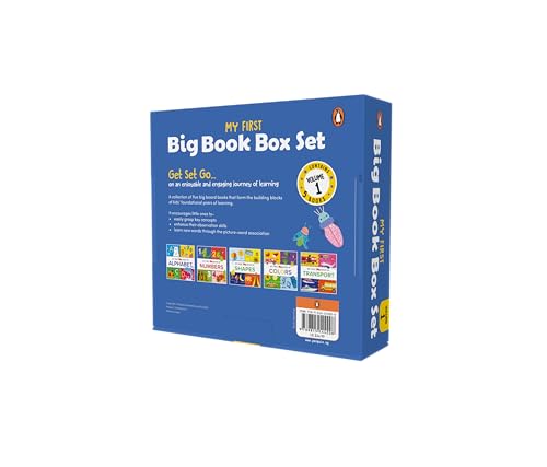 My First Big Book Boxset-Volume 1 (5 Books): A Pizza Box of 5 Large Font Illustrated Board Books on Alphabet, Numbers, Colors, Shapes & Transport | Vocabulary Builder for Preschool Kids, Toddlers I Perfect Gift Set I Ages 1+ [Select Learning] - Retail Maharaj