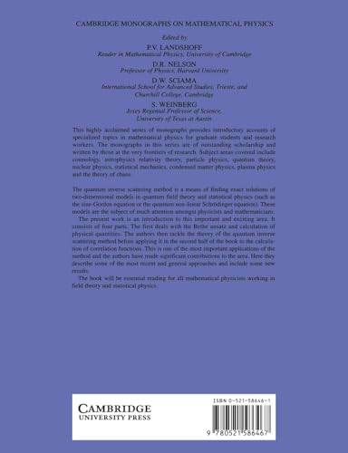 Quantum Inverse Scattering Method and Correlation Functions (Cambridge Monographs on Mathematical Physics) - Retail Maharaj