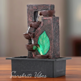 Decorative Waterfall Design Table Top Colour Changing Lights Fountain Polyresin Showpiece for Home and Office Décor (40 cm) - Retail Maharaj