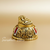 Lord Venkateswara Swami Tirupati Balaji Vishnu Charan Paduka with Shankh Chakra Tilak | Divine Paduka for Pooja Room, Home Temple & Car Dashboard - Retail Maharaj