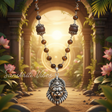 Sterling Silver Narasimha Pendant with Heavy Silver Capped Tulasi Beads Spiritual Rosary – Classic/Trendy - Retail Maharaj