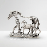 Golden Elegant Metal Horse Family Showpiece Statue for Wealth, Feng Shui and Vastu Home and Office Décor - Retail Maharaj