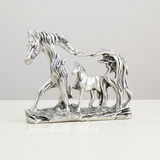 Golden Elegant Metal Horse Family Showpiece Statue for Wealth, Feng Shui and Vastu Home and Office Décor - Retail Maharaj