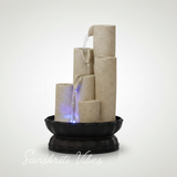 Decorative Waterfall Design Table Top Colour Changing Lights Fountain Polyresin Showpiece for Home and Office Décor (30 cm) - Retail Maharaj