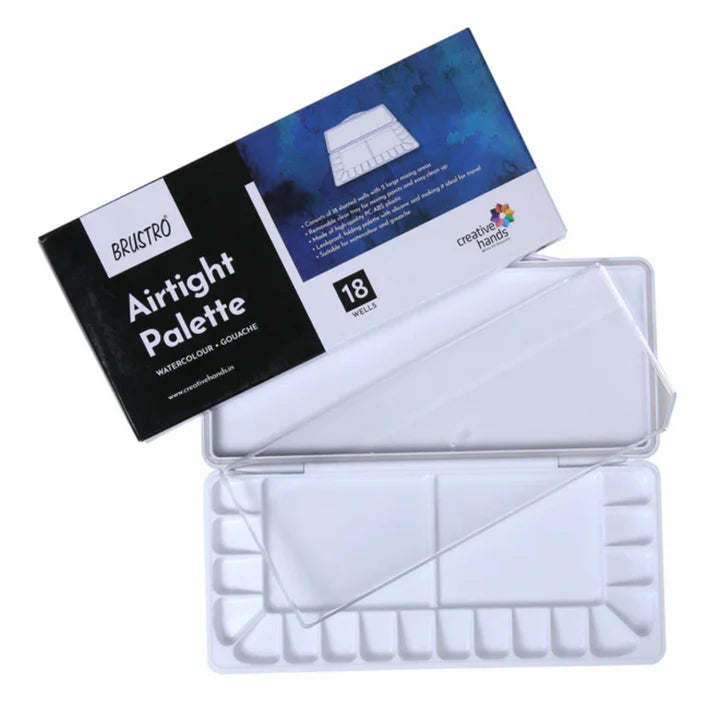 Brustro Artists Airtight Palette 18 Wells with Removable Clear Tray - Retail Maharaj