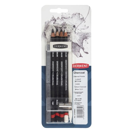 Derwent Charcoal Set Media Collection of 8 - Retail Maharaj