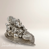 Ganesha With Diya Metal Statue - Retail Maharaj