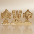 Tirupati Balaji Shankh Chakra Namah Symbol Stand | Gold-Plated Antique Decorative Idol for Car Dashboard & Home Temple - Retail Maharaj