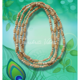 Cream Counting Radha Carved Beads Tulsi Kanthi Mala 3 Round – Premium Quality for Spiritual Practices - Retail Maharaj