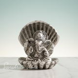 Silver Plated Ganesha Ji In Sheep For Pooja Room Showpiece For Room - Retail Maharaj