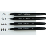 Brustro Fude Hard Tip Black Ink Brush Pen Set of 4 (Extra Fine, Fine, Medium, Bold) - Retail Maharaj