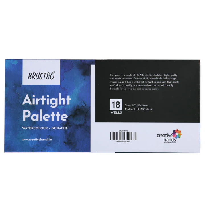 Brustro Artists Airtight Palette 18 Wells with Removable Clear Tray - Retail Maharaj