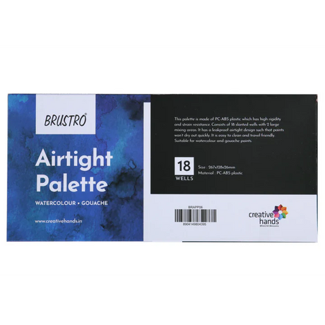 Brustro Artists Airtight Palette 18 Wells with Removable Clear Tray - Retail Maharaj