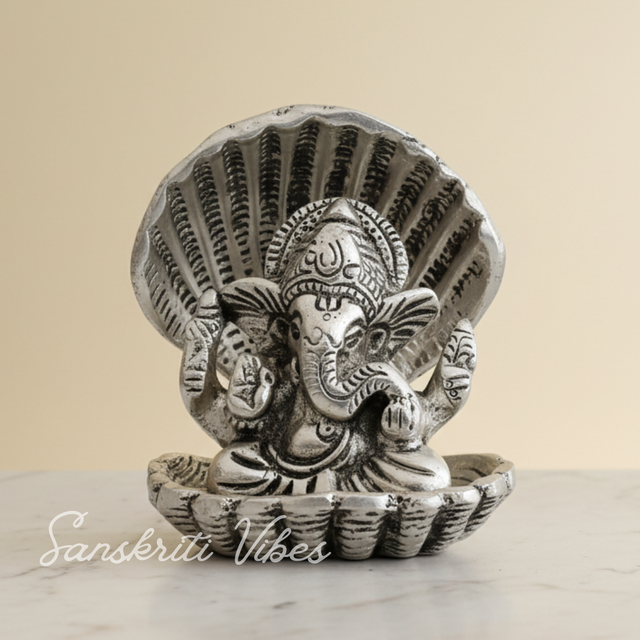 Silver Plated Ganesha Ji In Sheep For Pooja Room Showpiece For Room - Retail Maharaj