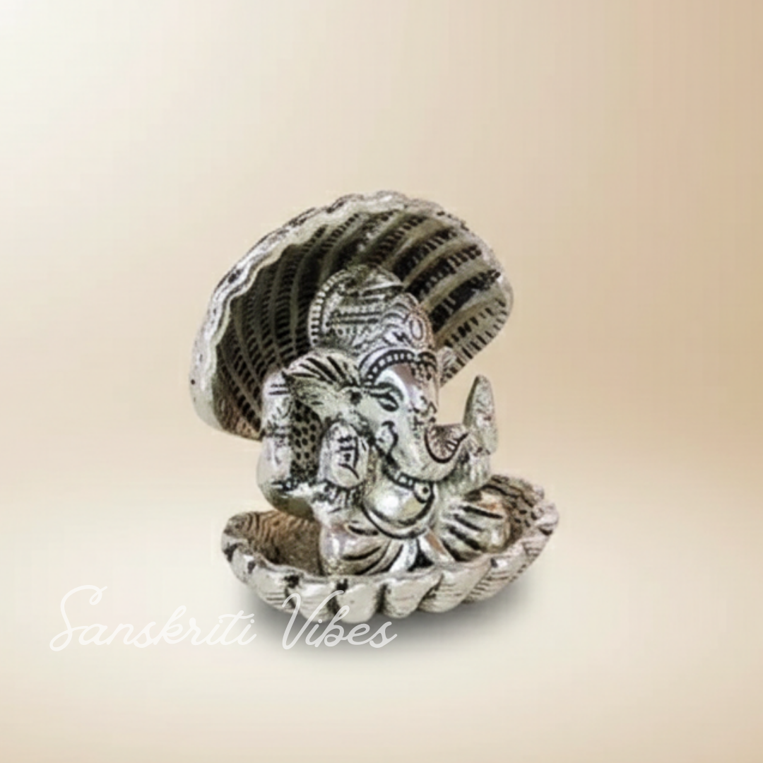 Silver Plated Ganesha Ji In Sheep For Pooja Room Showpiece For Room - Retail Maharaj
