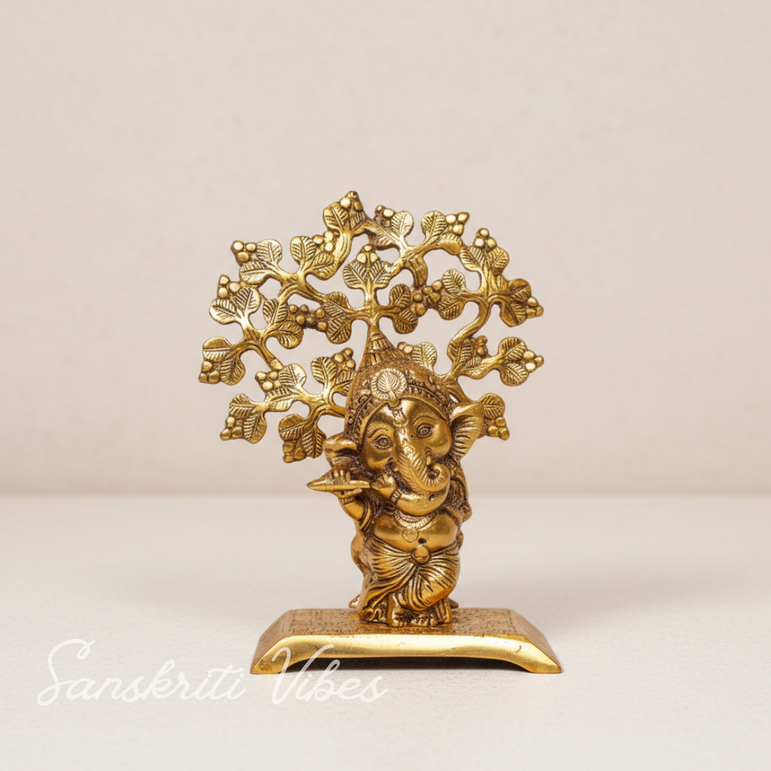Ganesha Standing Playing Flute Metal Statue - Retail Maharaj