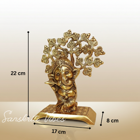 Ganesha Standing Playing Flute Metal Statue - Retail Maharaj