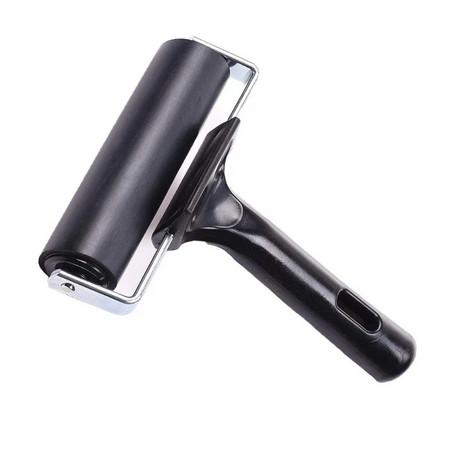 Stationerie 4 Inch Rubber Roller Brayer for Ink, Paint, Block Stamping, and Printmaking with Black Handle - Retail Maharaj