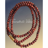 Red Chandan Sandalwood Mala for Neck Design Original Red Sandalwood Necklace 24 Inch Natural Spiritual Healing Mala - Retail Maharaj