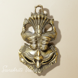 Metal Nazar Battu with Naag Ganesha for Evil Eye Protection – Nazar Suraksha Kawach Mask (Grey, Medium, Glossy Finish, Made in India)