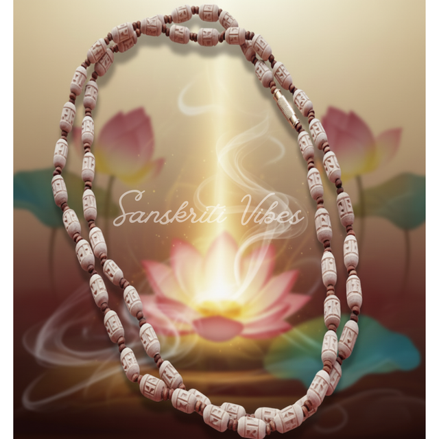 Ram Naam Handmade Tulsi Beads Two Round Shayama Kanthi Mala – Traditional Classic for Spiritual Devotion - Retail Maharaj