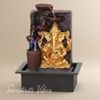 Big Ganesh Waterfall Design Table Top Colour Changing Lights Fountain Polyresin Showpiece for Home Décor (38 cm) - Retail Maharaj
