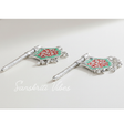 Traditional God Fan Silver-Plated Metal Hand Fan Pankhi with Red and Green Meenakari Work for God Idol - Retail Maharaj