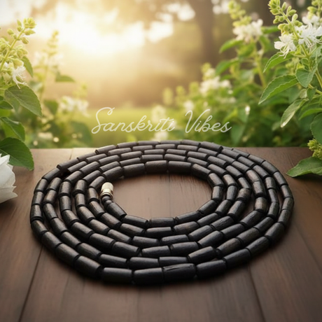 Shyama Black Tulsi Beads Three Round Tulsi Kanthi Mala – Sacred Mala for Spiritual Devotion - Retail Maharaj