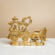 Lord Krishna and Arjun Rath Chariot with Two Horses – Metal Decorative Showpiece for Home Temple & Pooja by Sanskriti Vibes | Glossy Finish - Retail Maharaj