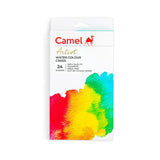 Camel Artist Water Colours Assorted box of cakes, 24 shades with Brush - Retail Maharaj