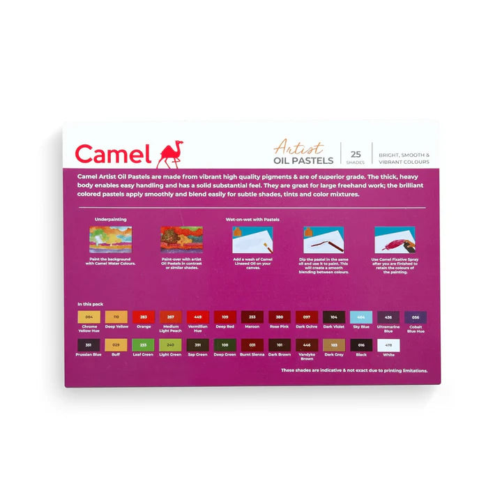 Camel Artist Oil Pastel Set of 25 Assorted Colours - Retail Maharaj
