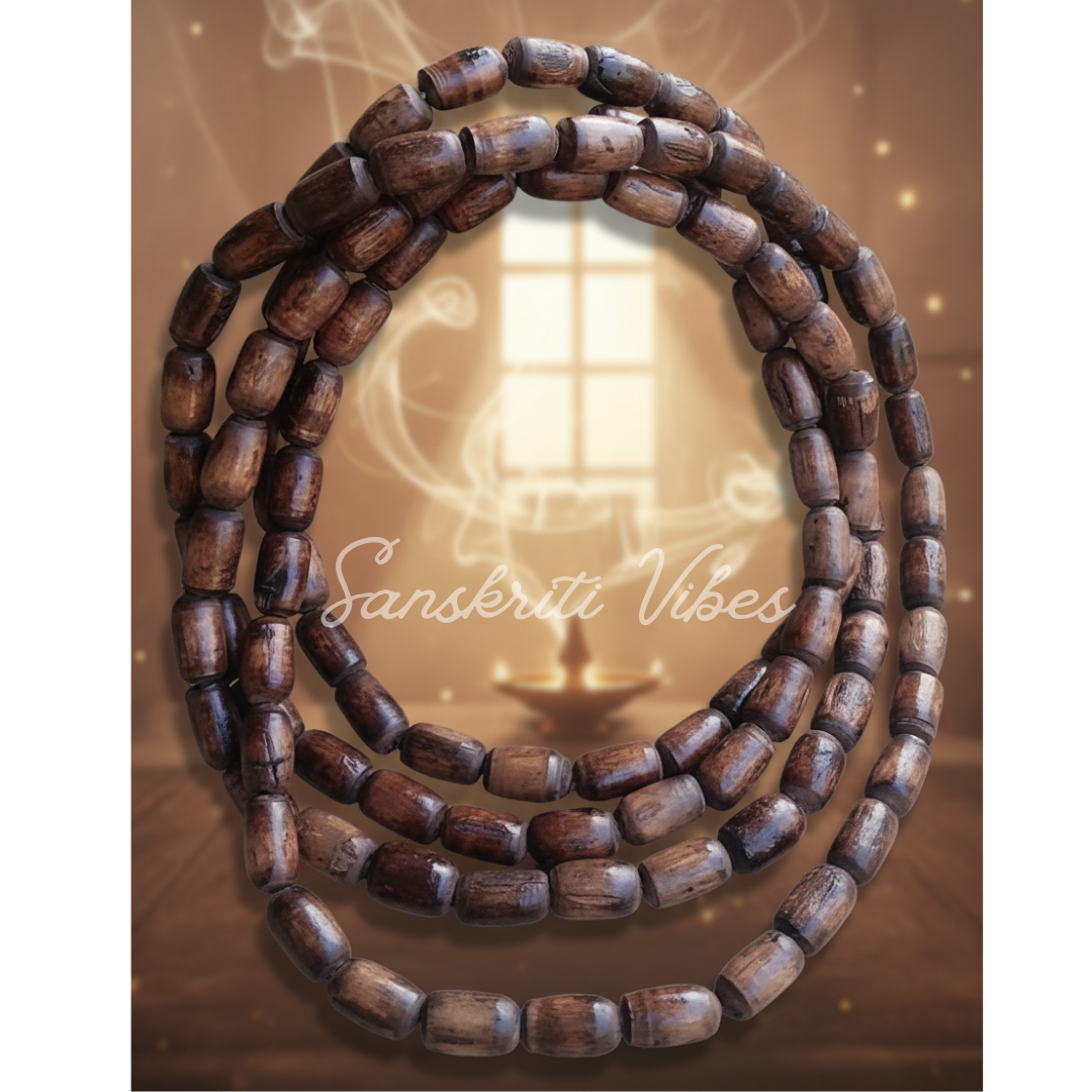 Pure Shyama Tulsi Three Round Kanthi Mala – Sacred Mala for Spiritual Devotion - Retail Maharaj