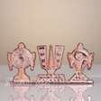 Tirupati Balaji Shankh Chakra Tilak Symbol Stand | Copper-Plated Decorative Idol for Car Dashboard & Home Temple - Retail Maharaj