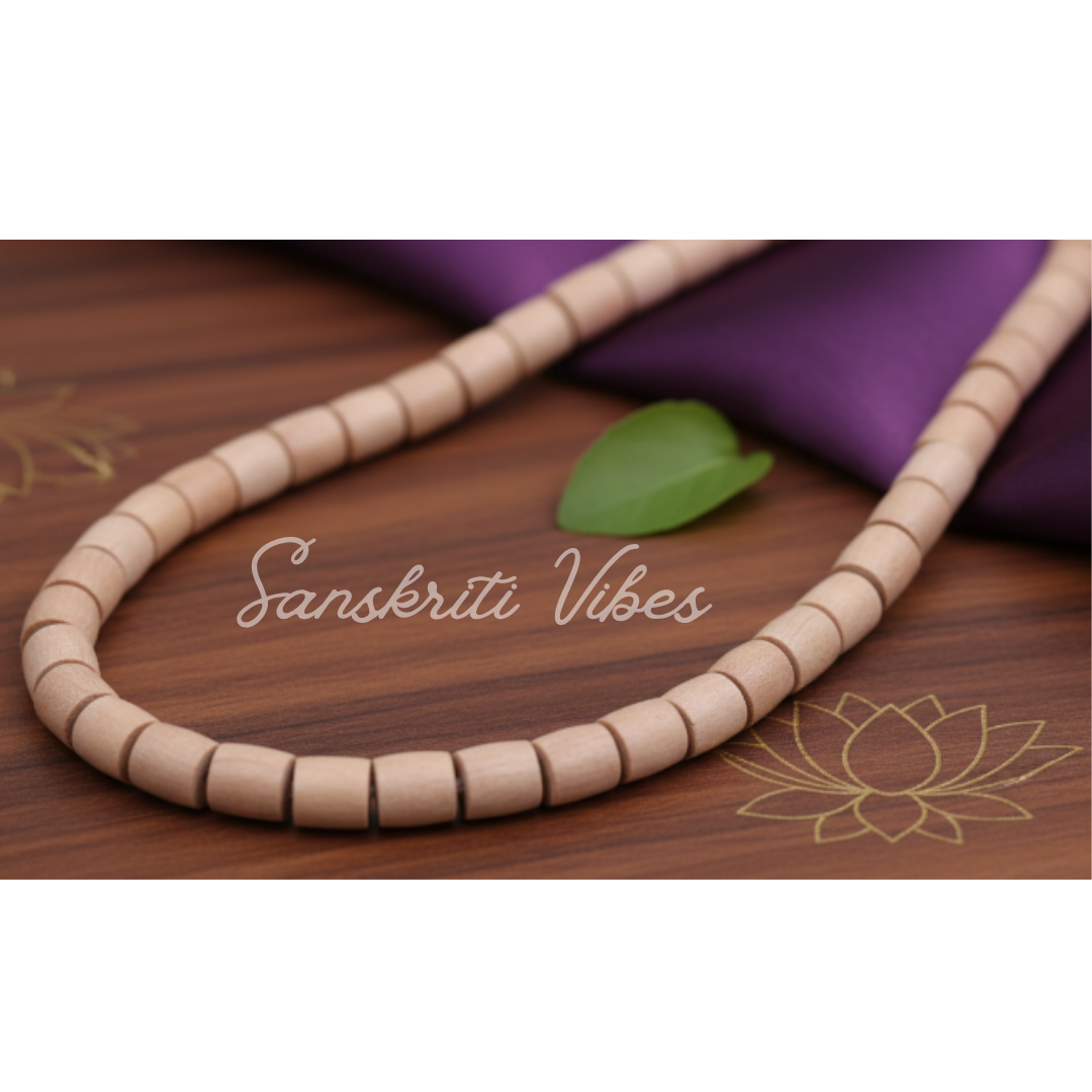Iskcon 54 Shyama Tulsi Beads Kantha Haar – Cylindrical Beads for Devotion - Retail Maharaj