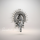Ganesha Idol with Surya Chakra - Ganesh Murti Wall Hangings Rajasthani Handicrafts Decorative Showpiece for Gifting Anniversary Valentine's Day (Silver) - Retail Maharaj